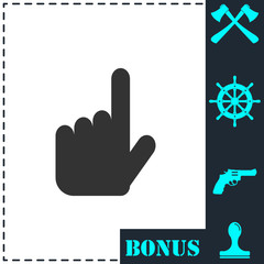 Hand cursor icon flat