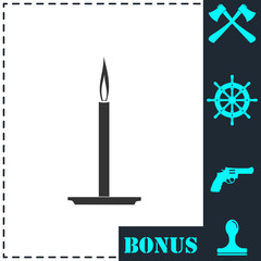 Candle icon flat