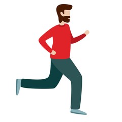 Fototapeta na wymiar Man running. Flat style vector character illustration