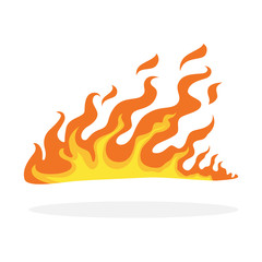 Red and orange fire flame. Hot flaming element