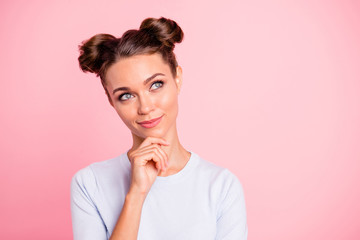 Close-up portrait of her she nice cute lovable lovely fascinating attractive cheerful minded girl...