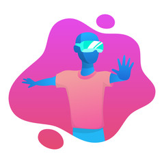 Virtual and augmented reality concept. Vr glasses