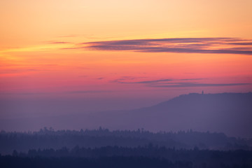 Sunrise over landscape