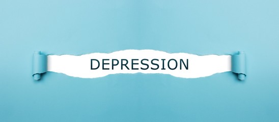 Depression auf gerissenen Papier