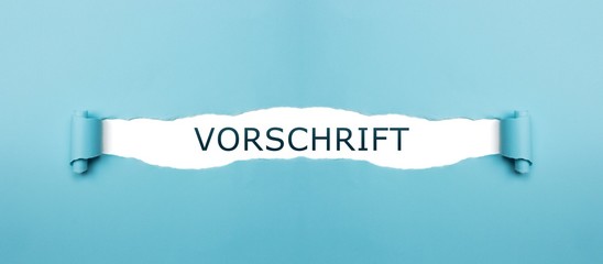 Vorschrift auf gerissenen Papier