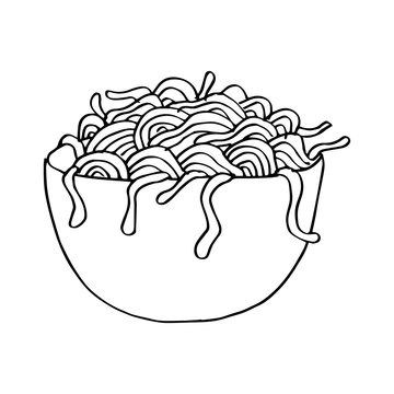 recommend clip art: Hand drawn Chinese style noodle bowl