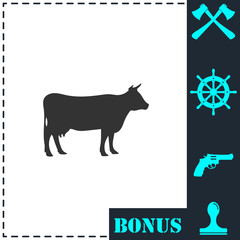 Cow icon flat