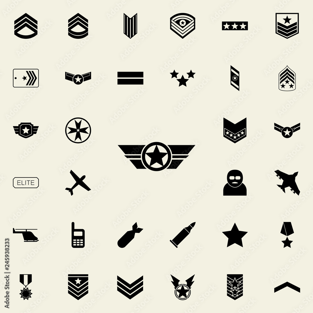 Poster star in a circle icon. army icons universal set for web and mobile