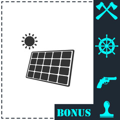 Solar panel icon flat