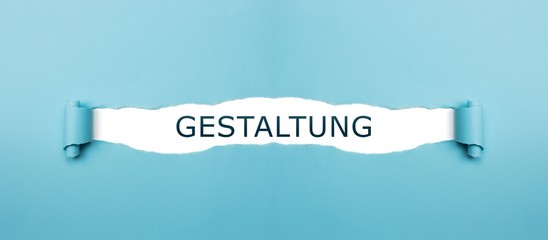 Gestaltung auf gerissenen Papier