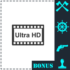 Fototapeta premium TV Ultra HD icon flat