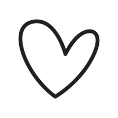 Heart icon vector line pictogram isolated on white
