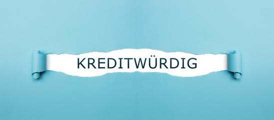 Kreditwürdig auf gerissenen Papier