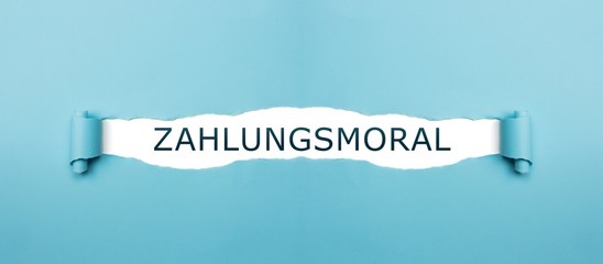 Zahlungsmoral auf gerissenen Papier
