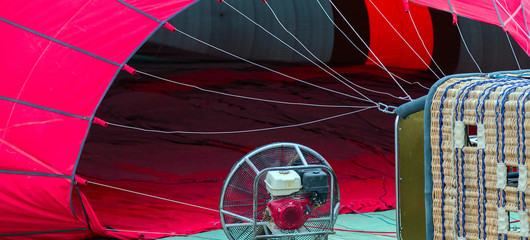 Hot Air Balloon basket red fabric