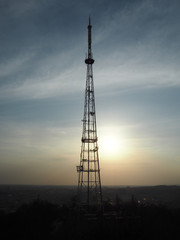 TV Tower in Lviv in the evening