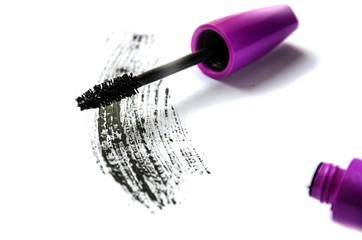 black mascara is isolated on white