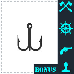 Fishhook icon icon flat