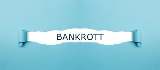 Bankrott auf gerissenen Papier