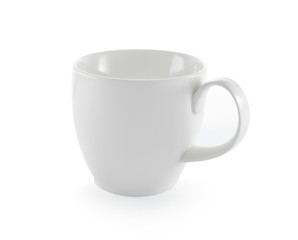 white ceramic cup on white background