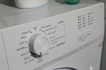 control panel of a washing machine