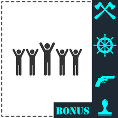 Fans icon flat