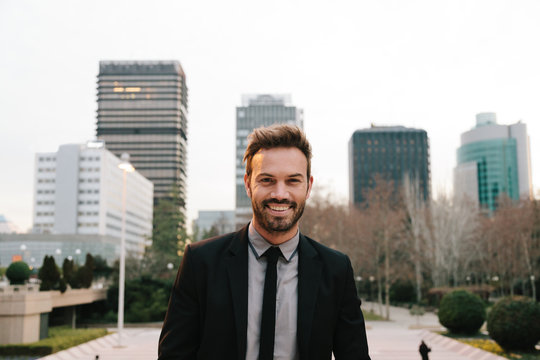 Businessman in a Financial District