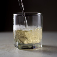 glass of white sparkling wine