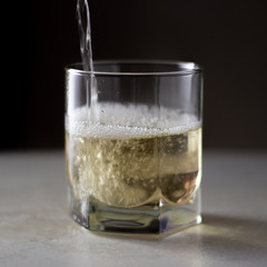 glass of white sparkling wine