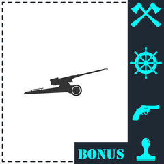 Howitzer icon flat