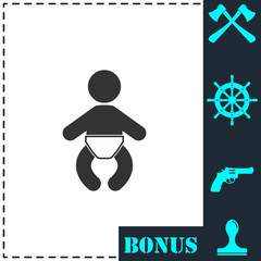 Baby icon flat