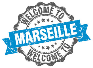 Fototapeta premium Marseille round ribbon seal