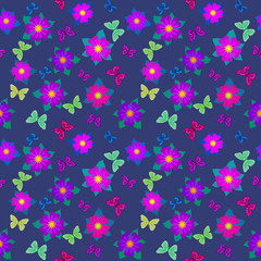Fototapeta na wymiar Seamless, colorful floral pattern