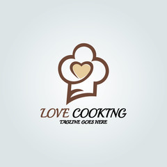 Obraz premium Love cooking logo design template. Vector illlustration