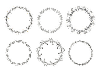 Card with decorative floral frame.