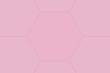 3d rendering. Pink hexagonal shape paper art design wall background.