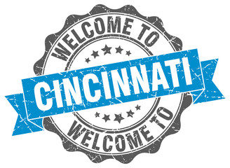 Fototapeta premium Cincinnati round ribbon seal