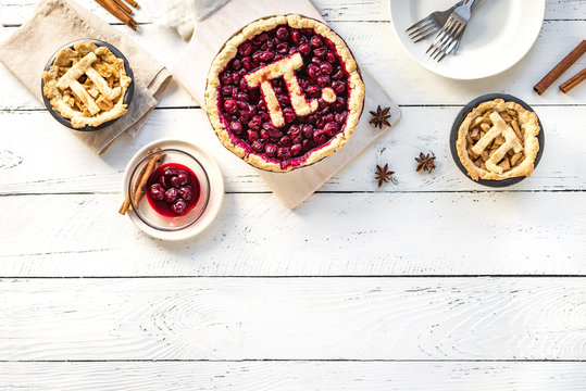 Pi Day Cherry and Apple Pies