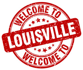 welcome to Louisville red round vintage stamp