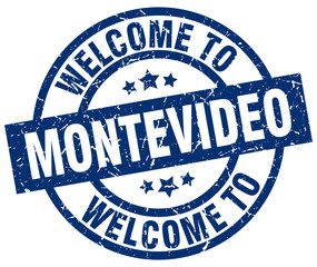 welcome to Montevideo blue stamp