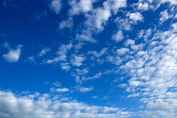 Blue sky with pretty small clouds background