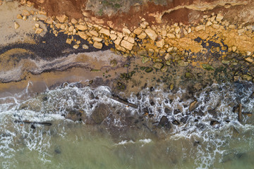 Fototapeta na wymiar Aerial view on a seashore from a drone