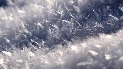 Macro Snowflakes Ice Crystals and Frosted Grass - Powered by Adobe