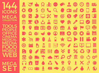Set Of Icons, Quality Universal Pack, Big Icon Collection Vector Design Eps 10	