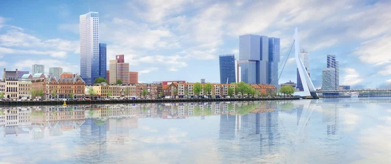 Fotobehang Panorama van Rotterdam © lena_serditova