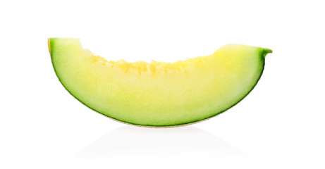 Green melon on white background.