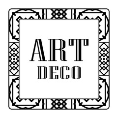 Vintage invitation frame in art deco. Retro style border frame and label. Old retro vintage deco art design
