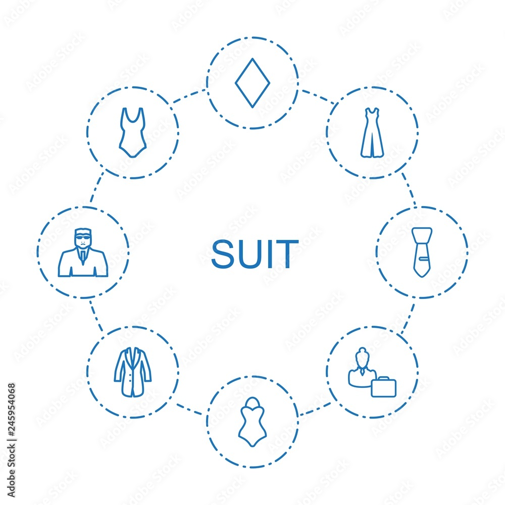 Sticker 8 suit icons