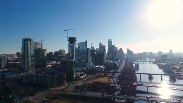 4K Downtown Austin Texas Early Morning Aerial