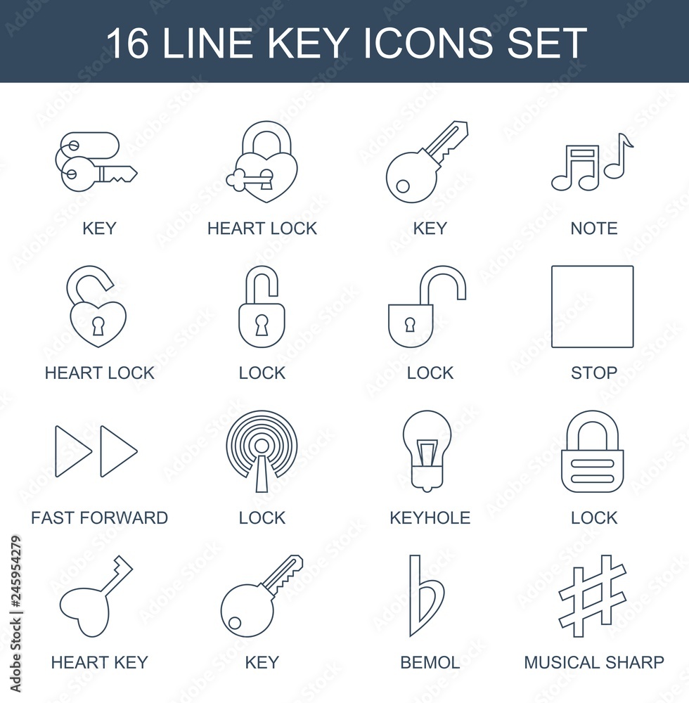 Poster 16 key icons